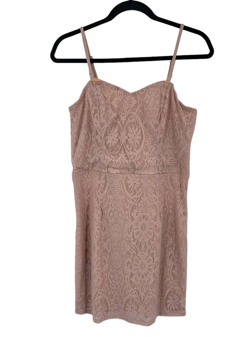 Dress the Population Leanne Lace Cocktail pink Large L